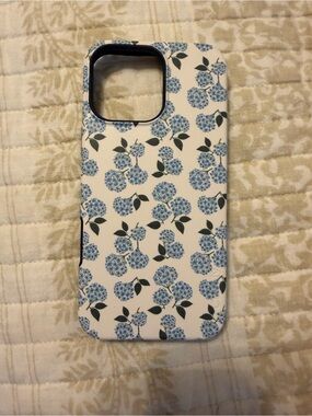 Casely iPhone 16 pro max case Floral Blue Hydrangea Phone Case - White